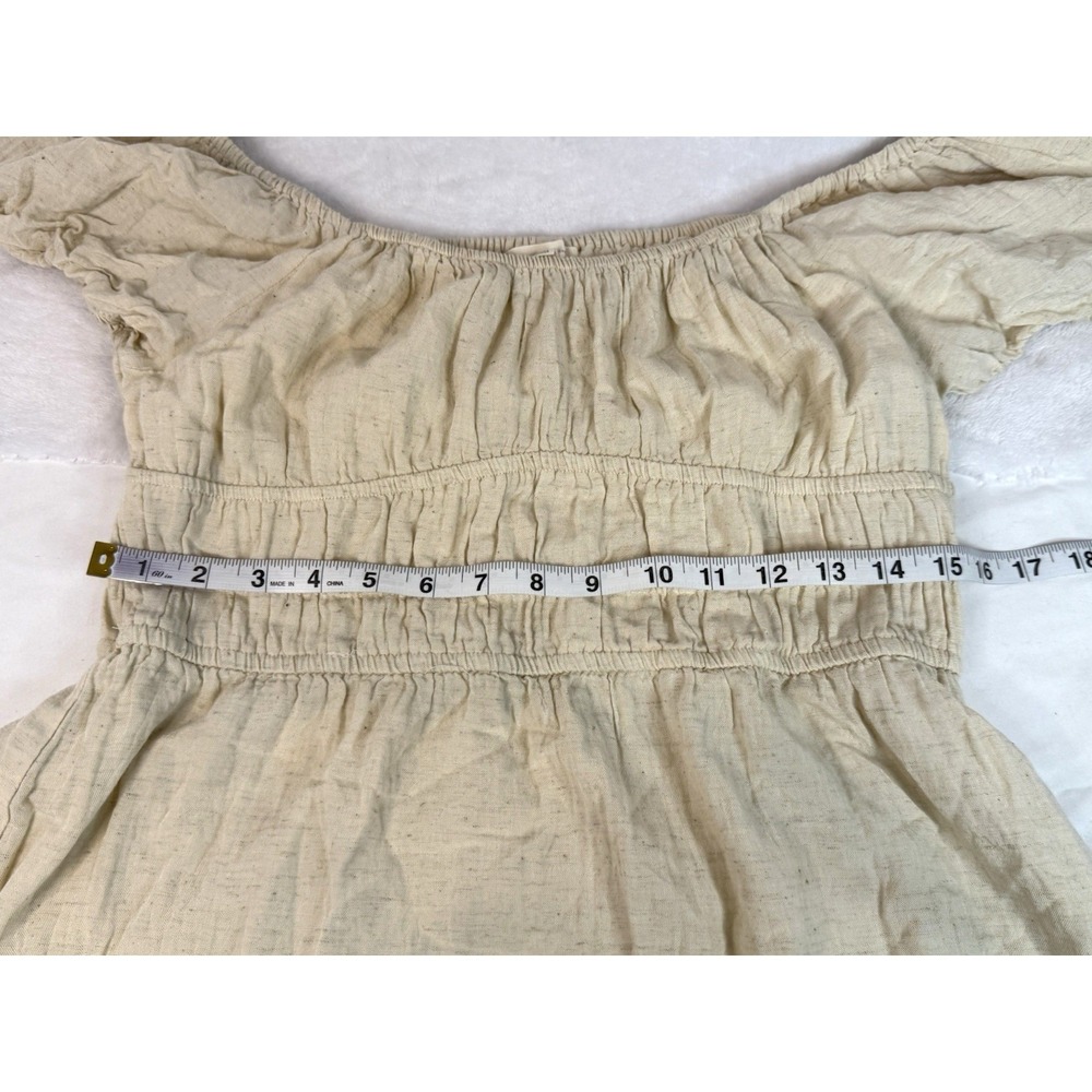 Women’s Cream Puff-Sleeve Midi Dress - Picture 7 of 12